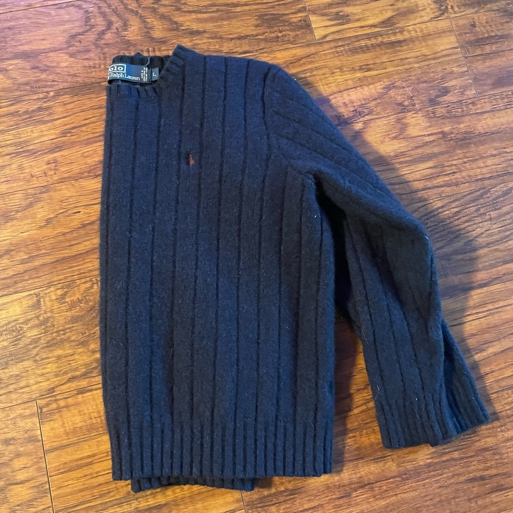 100% lambs wool navy Polo Ralph Lauren sweater (fits like a small)